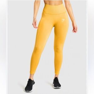 Gymshark Vital Seamless 2.0 Leggings High Rise Yoga Workout Sz M in Yellow Marl